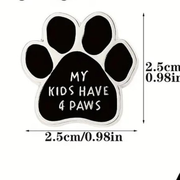 Enamel Pin DOG Mom Paw Brooch Bag My Kids Have 4 Paws Metal Bag Charm Backpack - Picture 5 of 5